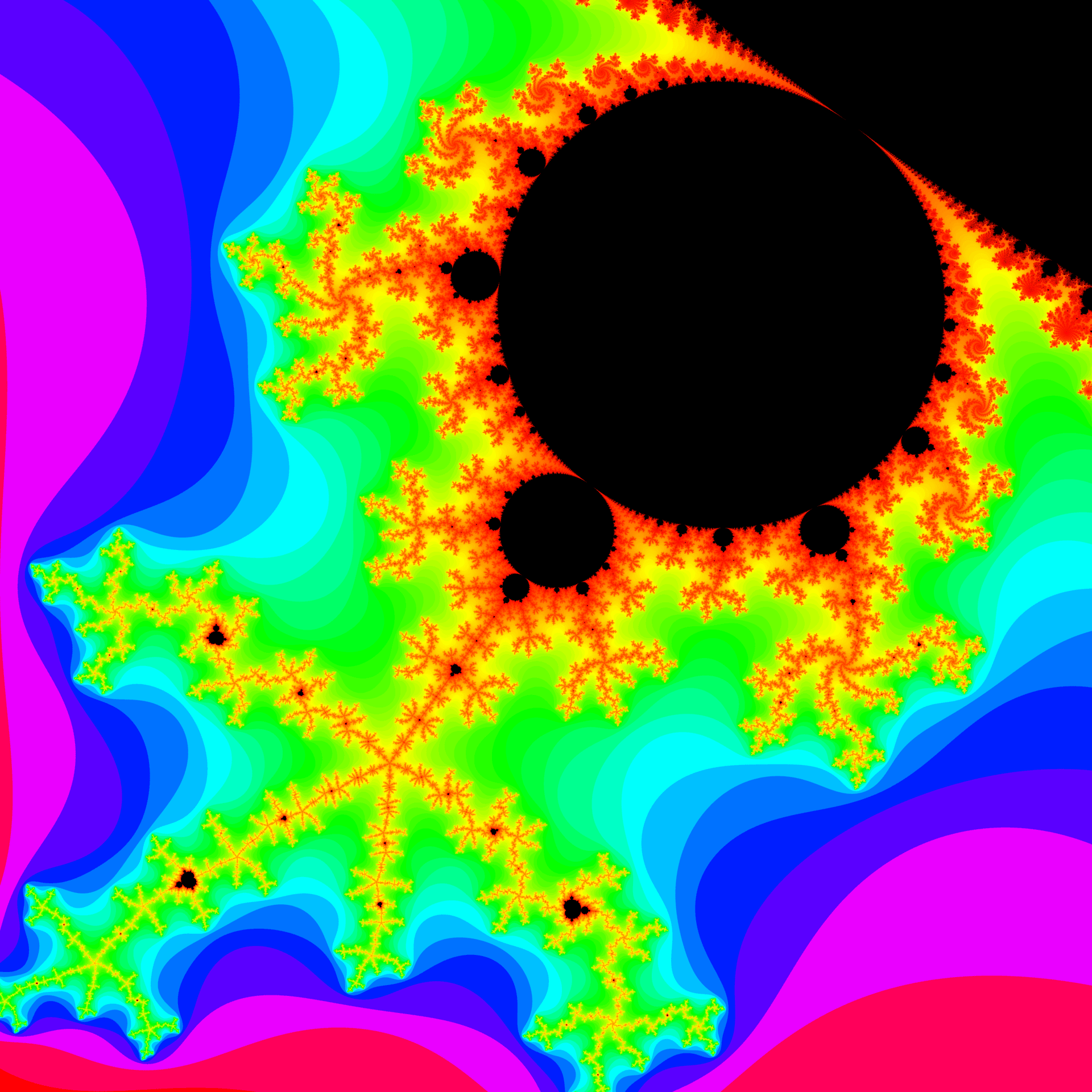 Počítačovo generované obrázky Mandelbrotovej množiny. Táto množina je útvar, ktorý môžeme donekonečna zväčšovať a nachádzať v nej pozoruhodné útvary. Vytvára sa jedinou rovnicou, ktorej výsledky sa zobrazia ako farby. Podľa toho, čo respondentovi výsledný obraz pripomínal, nazval obrázky Anténa a Slnko.
